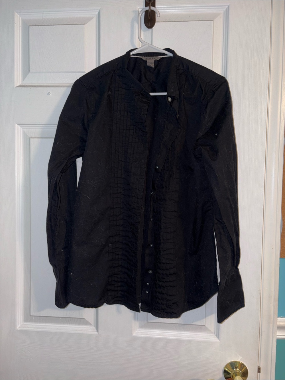 Bitten Sarah Jessica Parker Women’s Black Cotton Solid Button-Up Shirt Size L